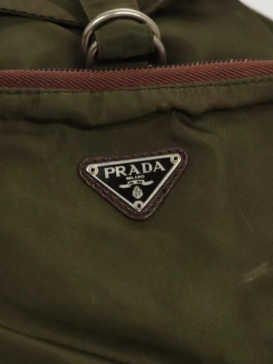 PRADA Backpack Nylon Khaki Silver Auth bs22991 main image 8